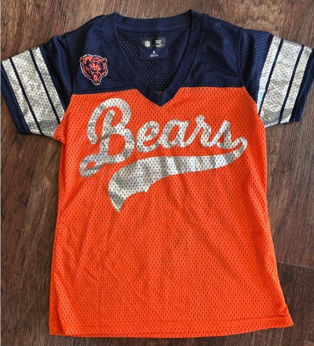 Chicago Bears NFL Women's Jersey Mesh Graphic T-Shirt Size Small